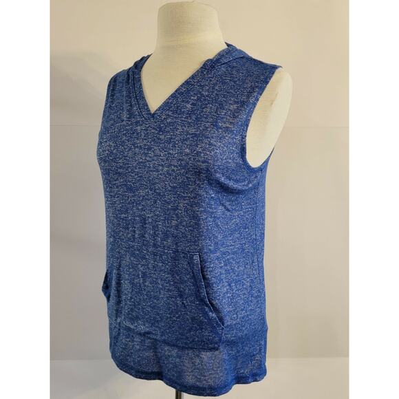Danskin Now Womens Hooded Athletic Tank Top Sleeveless Size Small Heathered Blue - Picture 9 of 10